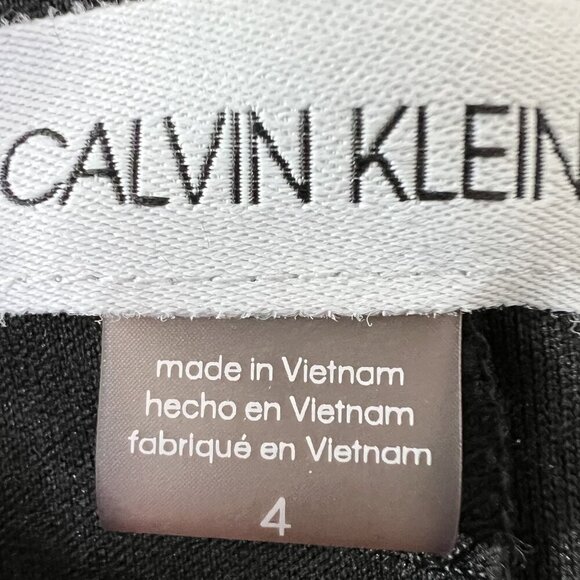 Calvin Klein Womens 4 Black Velvet Burn Out Zebra Print Long Sleeve Retro Dress - Picture 15 of 16